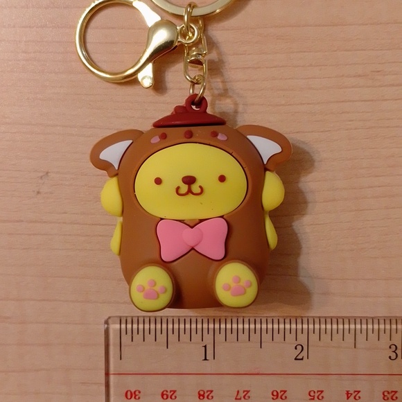 🆕 Sanrio Pompompurin Figurine Keychain Bag Clip - Picture 9 of 9
